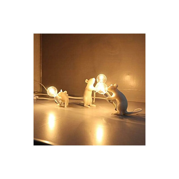 Table Lamp Mouse Shape Resin Desk Bedside Light Home Bedroom Decor E12 Base Lamps