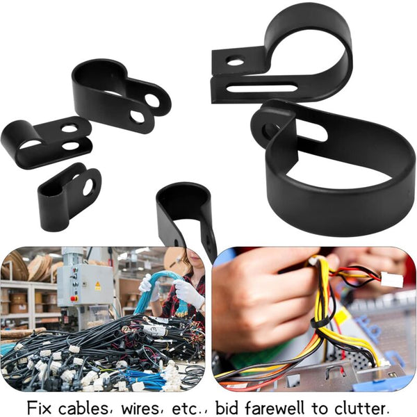 200 Pcs Nylon R Clips For Cable Management 6 Sizes Clamps & Vices