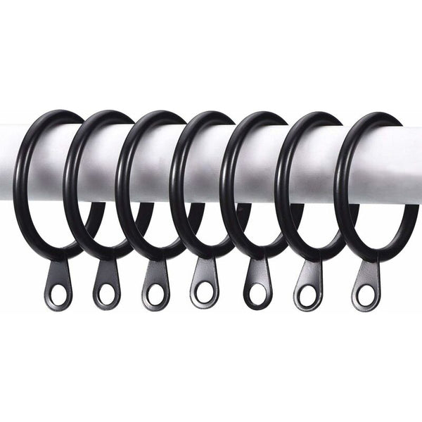 Metal Curtain Rings And Rod Hanging 30Mm Inner Diameter Drapery Sliding Eyelet (Black 40 Pack) Other Curtains & Accessories