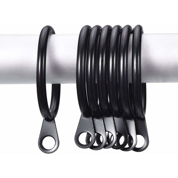 Metal Curtain Rings And Rod Hanging 30Mm Inner Diameter Drapery Sliding Eyelet (Black 40 Pack) Other Curtains & Accessories
