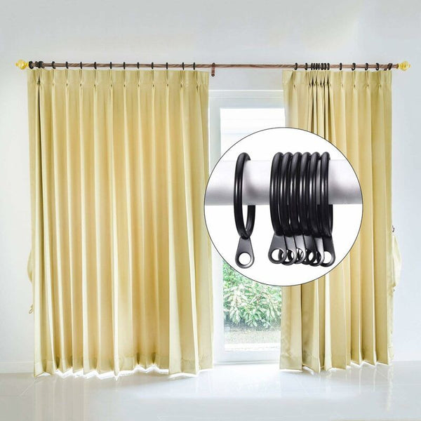 Metal Curtain Rings And Rod Hanging 30Mm Inner Diameter Drapery Sliding Eyelet (Black 40 Pack) Other Curtains & Accessories