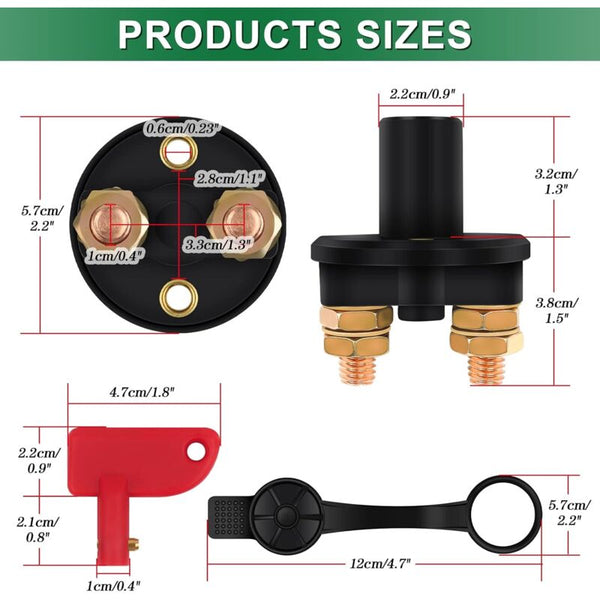 Isolator Switch 12V/24V Battery Disconnect Max 200A For Car Truck Boat Vehicles Power Cut Off Kill Switches & Controls