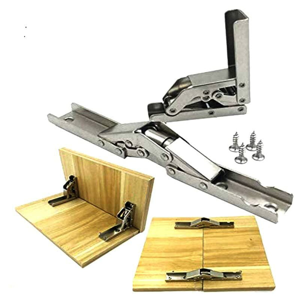 2 Pcs Stainless Steel 90 Degree Folding Shelf Hinge Hidden Bracket Table Support Furniture Accessories Furniture Parts