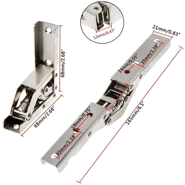 2 Pcs Stainless Steel 90 Degree Folding Shelf Hinge Hidden Bracket Table Support Furniture Accessories Furniture Parts