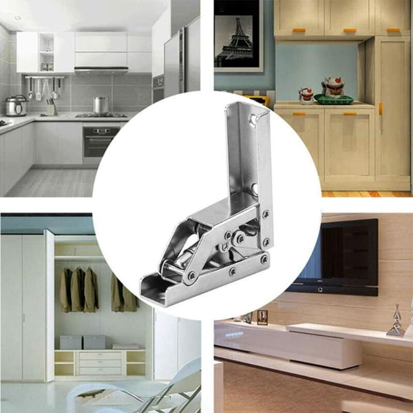 2 Pcs Stainless Steel 90 Degree Folding Shelf Hinge Hidden Bracket Table Support Furniture Accessories Furniture Parts