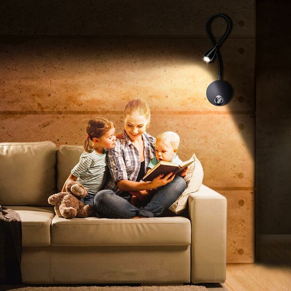 Bedside Wall Lamp 2 Pack Lights Mounted Reading Led Gooseneck 3W 6000K Warm White Lamp. Lamps