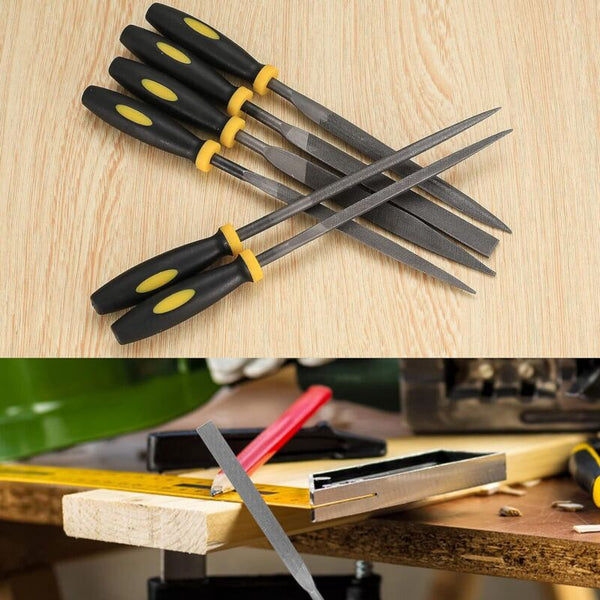 6 Piece File Set: Needle Diamond Rasp For Wood Metal Plastics Files