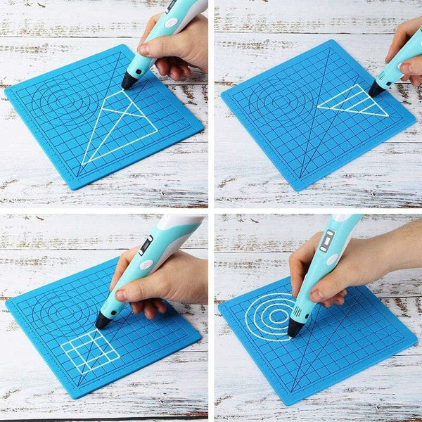 3D Printing Pen Mat Silicone With Multi Shaped Base Art Craft And 2 Caps For Kids Adults 3D Printer Parts