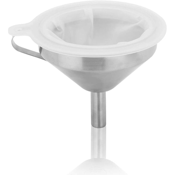 5" Food Grade Stainless Steel Kitchen Funnel With Removable 200 Mesh Filter And Handle Strainer For Oils Juice Funnels