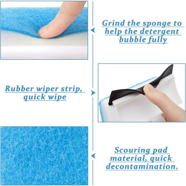 2 In 1 Cleaning Brush Window Squeegee With Sponge Tools For Mirrors Windows Tiles Car Glass Cleaning Brushes