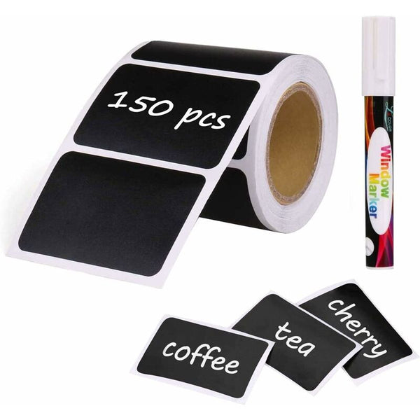 150 Pcs Reusable Kitchen Organizer Labels Stickers With Liquid Chalk Markers Removable Blackboard For Kitchen Labels
