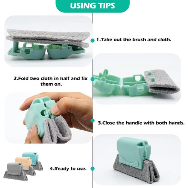 3 Pack Groove Cleaning Brush Handheld Crevice Tool For Doors & Windows Cleaning Brushes