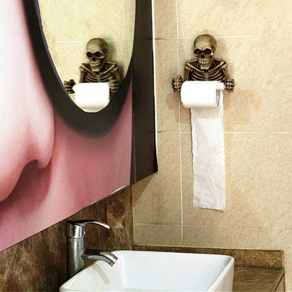 Toilet Paper Holder Skeleton Roll Decor Spooky Halloween Decorations Wall Mounted Toilet Paper Holders & Storage