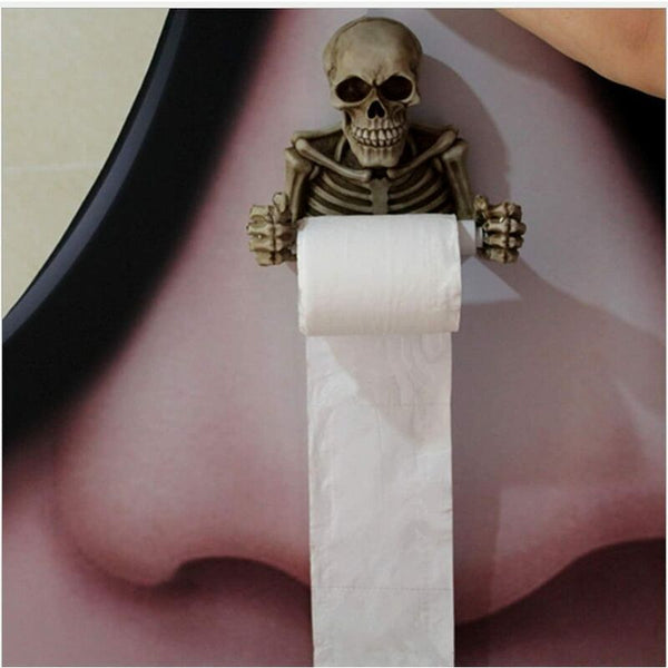 Toilet Paper Holder Skeleton Roll Decor Spooky Halloween Decorations Wall Mounted Toilet Paper Holders & Storage