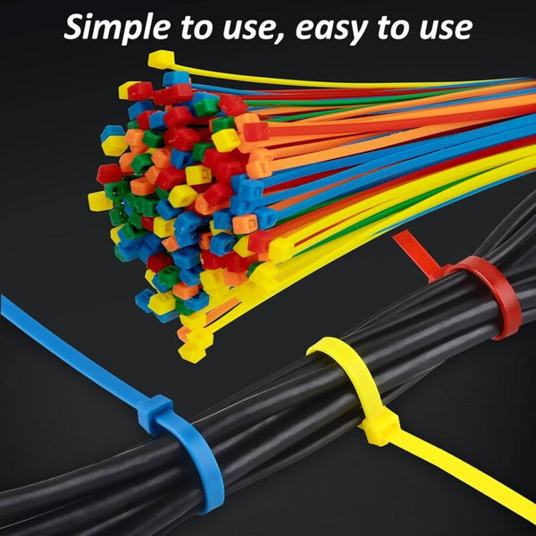 500 Pieces Colorful Plastic Cable Ties 200Mm X 2.8Mm Self Locking Nylon Electrical For Gardening Cable Ties & Organisers