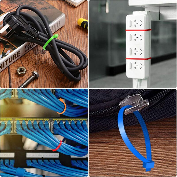 500 Pieces Colorful Plastic Cable Ties 200Mm X 2.8Mm Self Locking Nylon Electrical For Gardening Cable Ties & Organisers