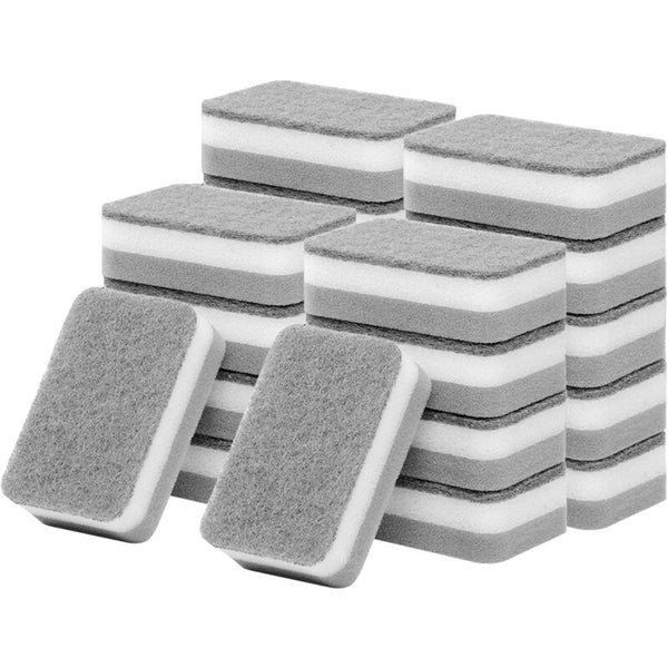 24 Pack Kitchen Cleaning Sponges Bulk Non Scratch Dish For Bathroom Dishwashing And Dishes Gray Sponges & Scourers