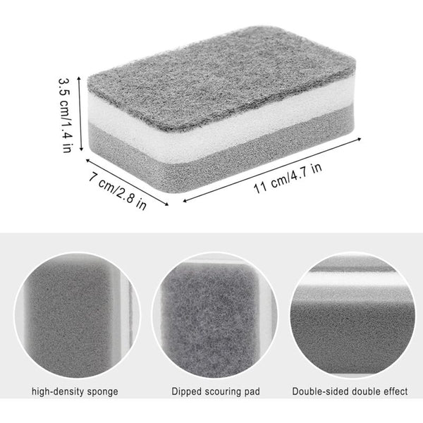 24 Pack Kitchen Cleaning Sponges Bulk Non Scratch Dish For Bathroom Dishwashing And Dishes Gray Sponges & Scourers