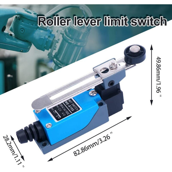 2 Pcs Me 8108 Momentary Limit Switch Adjustable Rotary Lever Nc No For Machinery And Other Electronic Equipment Limit & Snap Action Switches