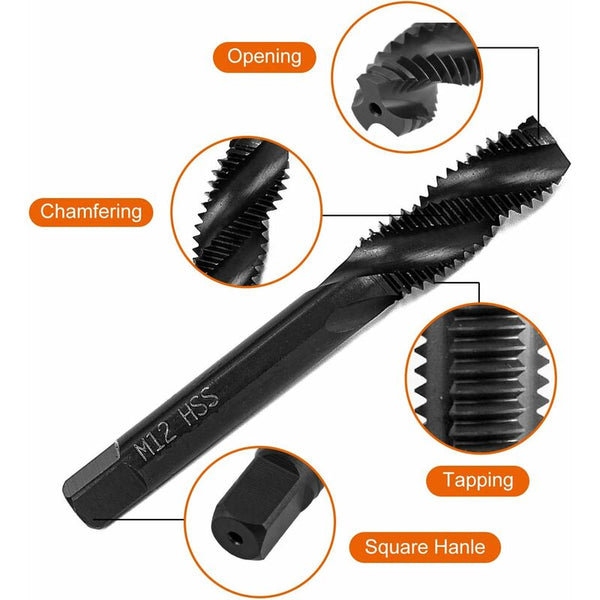 7 Pcs Nitride Spiral Point Thread Taps Hss 6542 Metric Machine Taper Shank Tapping Tool M3 M4 M5 M6 M8 M10 M12 Taps & Dies