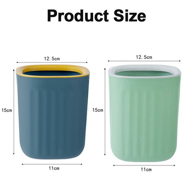 2 Pcs 15X12.5Cm Small Desktop Trash Can Mini Office Kitchen For Home Living Rubbish Bins
