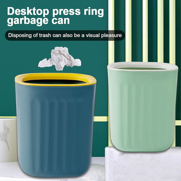 2 Pcs 15X12.5Cm Small Desktop Trash Can Mini Office Kitchen For Home Living Rubbish Bins