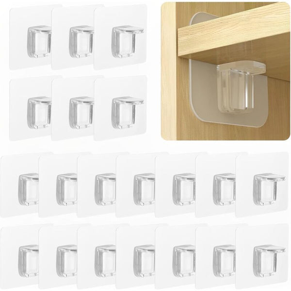 20 Pcs Punch Free Adhesive Wall Brackets Fixed Mount Triangle Support Boards Braces & Brackets