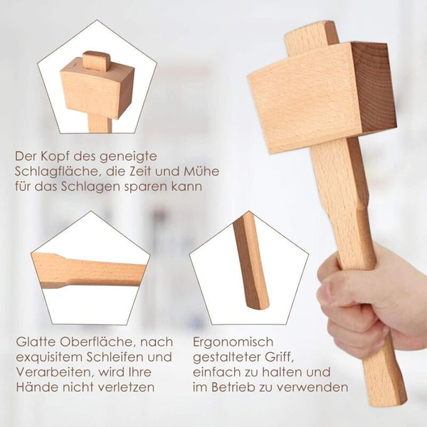 Beech Wood Mallet Hammer With Comfortable Grip Angled Striking Surface Woodworking For Carpentry Diy Hammers & Mallets