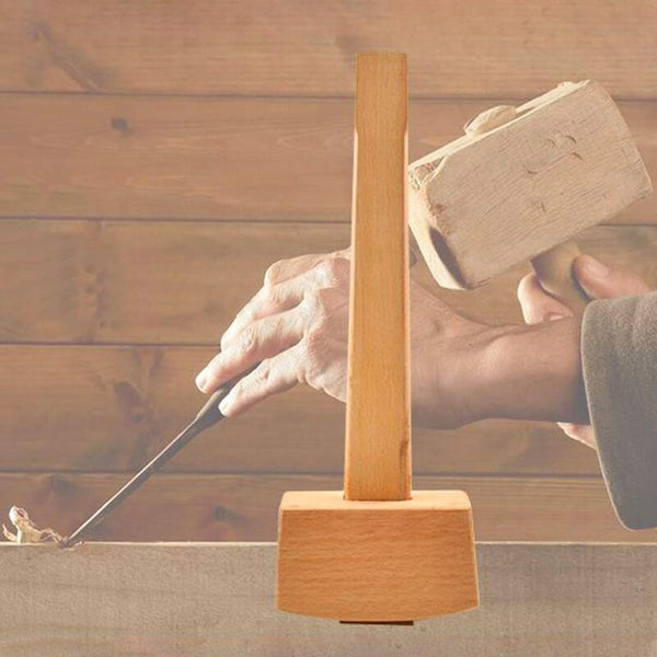 Beech Wood Mallet Hammer With Comfortable Grip Angled Striking Surface Woodworking For Carpentry Diy Hammers & Mallets