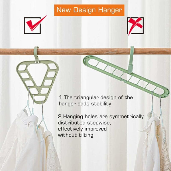 Magic Hanger Organizer Space Saving Multi Function Coat Rack Hangers 9 Hole Triangle Multifunctional Non Slip Clothes Hangers