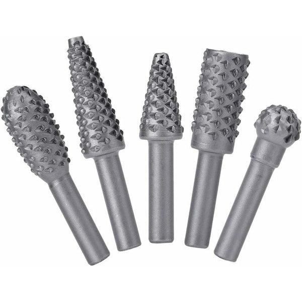 5Pcs Rotary Burr Set For Wood Carving & Grinding Steel Rasp Bits Wood Carving Kits