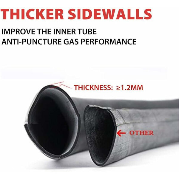 2 Pack 4.10/3.50 Inner Tubes With Tr87 Bent Valve Stem Wheelbarrows Carts Wagons