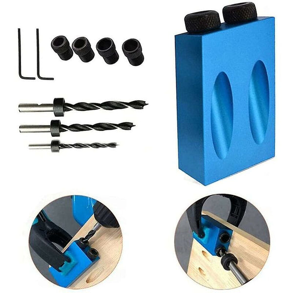 15 Degree Angle Drilling Kit For Wood With Guide Template Bits And Holes 6/8/10Mm Wood Drill Bits