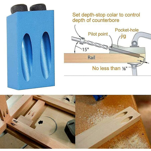 15 Degree Angle Drilling Kit For Wood With Guide Template Bits And Holes 6/8/10Mm Wood Drill Bits