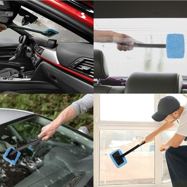 Interior Windshield Cleaner Long Handle Car Cleaning Fog Moisture Removal Windshield Repair Kits & Tools
