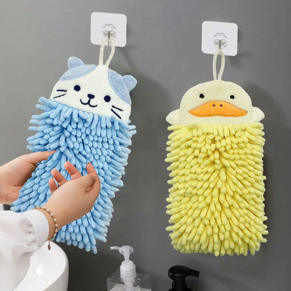 Cute Animal Hanging Hand Towel Soft And Plush Microfiber Quick Dry Absorbent Towels With Loop For Towels & Washcloths