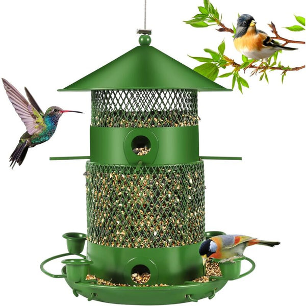 27Cm Hanging Bird Feeder Outdoor Waterproof Hummingbird Lantern 2.5L Weatherproof Large Capacity Seed Bird Feeders