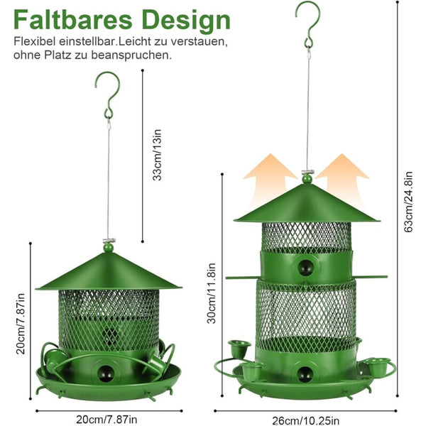 27Cm Hanging Bird Feeder Outdoor Waterproof Hummingbird Lantern 2.5L Weatherproof Large Capacity Seed Bird Feeders