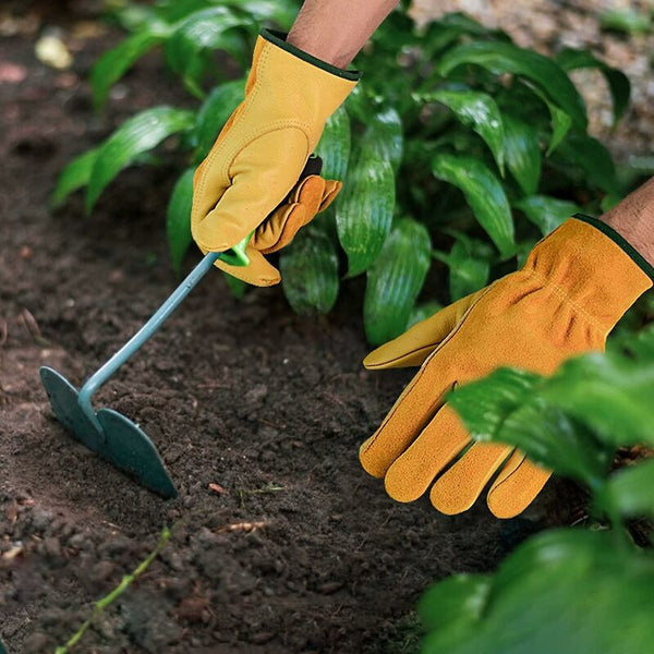Cowhide Work Gloves For Drivers Diy Gardening Storage Farm Multifunctional (L Yellow) Protective Gloves