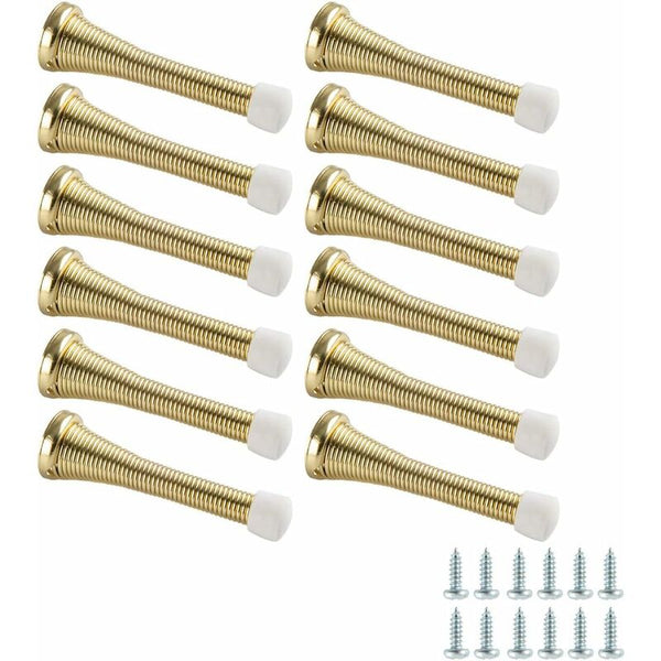12 Pack Spring Polished Brass Door Stops