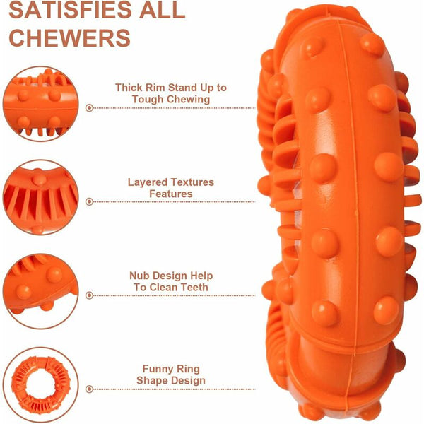 2 Pcs Dog Chew Toys Durable Rubber Ring Teeth Cleaning For Large And Medium Dogs Dog Toys