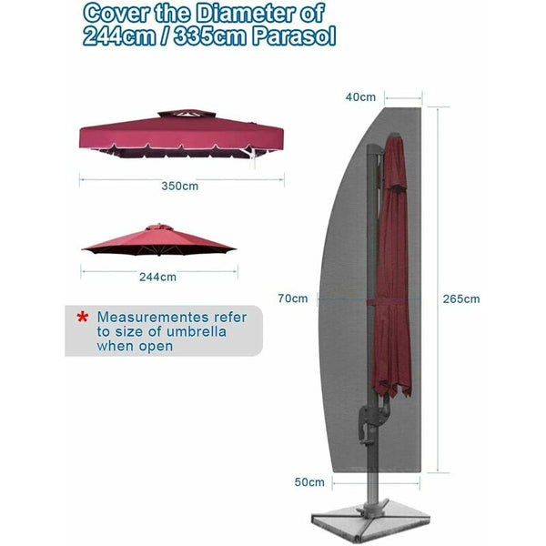 Waterproof Parasol Cover 265Cm Garden Umbrella Umbrella Accessories