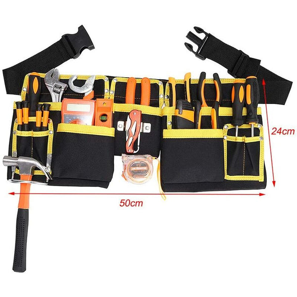 Tool Belt With 11 Pockets Waterproof Oxford Fabric Holder Adjustable Straps For Electricians Carpenters Tool Bags Belts & Pouches