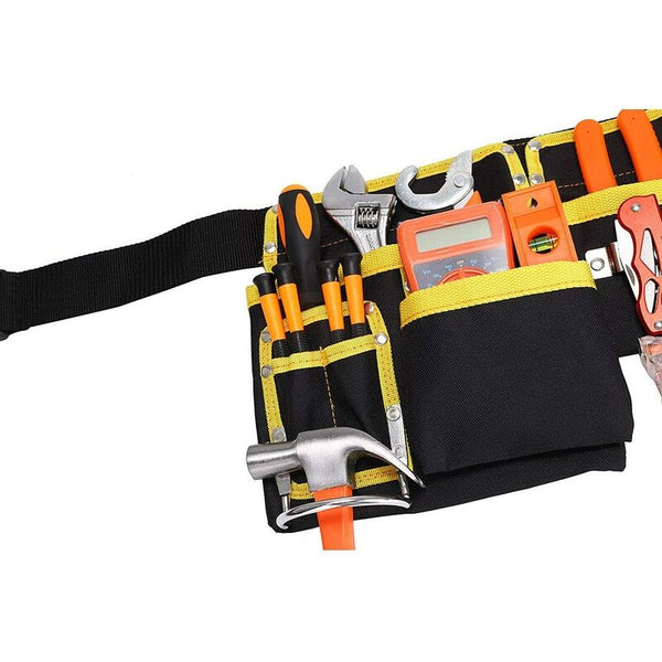 Tool Belt With 11 Pockets Waterproof Oxford Fabric Holder Adjustable Straps For Electricians Carpenters Tool Bags Belts & Pouches