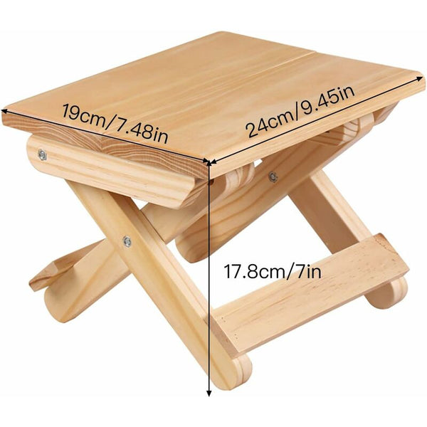 Solid Wood Folding Step Stool For Home Play Fishing Garden 24X19x17.8 Cm Chairs & Seats