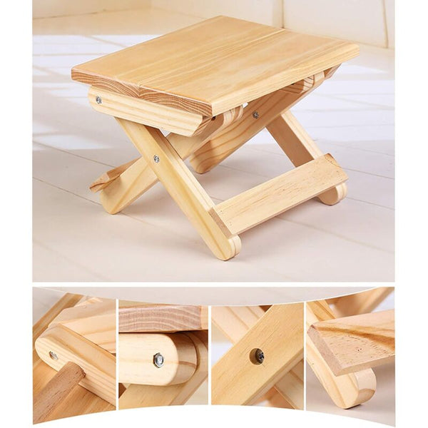 Solid Wood Folding Step Stool For Home Play Fishing Garden 24X19x17.8 Cm Chairs & Seats