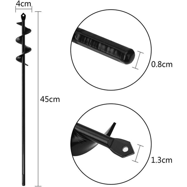 Garden Auger Drill Bit 4X45cm Practical Planting Tool For Bedding Bulb Seedlings Spiral Post Hole Diggers & Augers