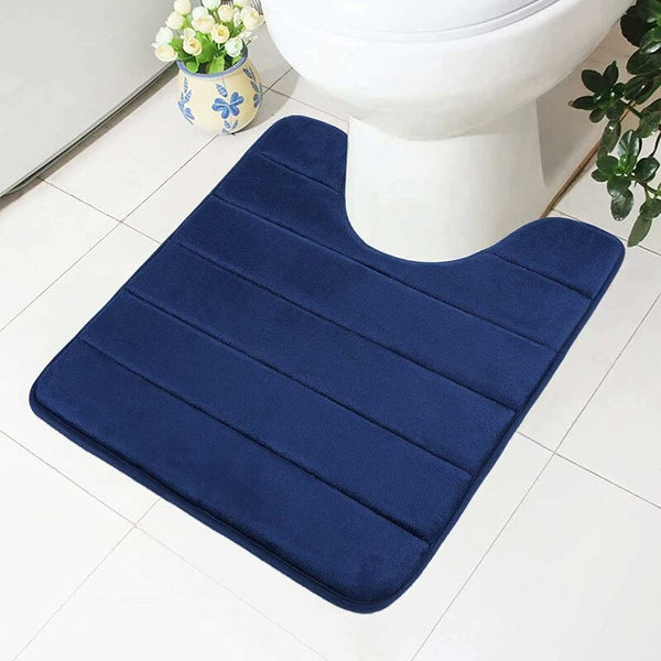Memory Foam Bath Mat Non Slip Backing Soft Water Absorbent For Toilet Bathroom Navy Blue 50 X Bath Mats Rugs & Toilet Covers