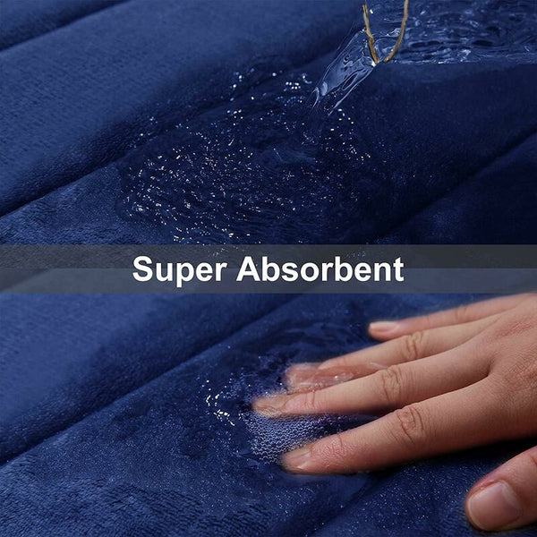 Memory Foam Bath Mat Non Slip Backing Soft Water Absorbent For Toilet Bathroom Navy Blue 50 X Bath Mats Rugs & Toilet Covers