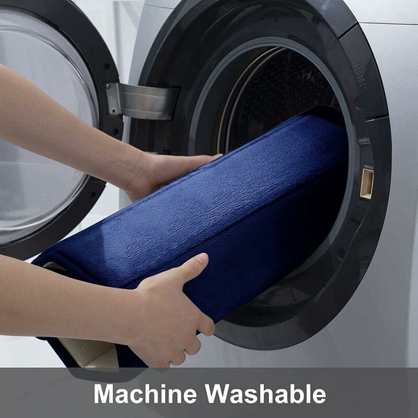 Memory Foam Bath Mat Non Slip Backing Soft Water Absorbent For Toilet Bathroom Navy Blue 50 X Bath Mats Rugs & Toilet Covers